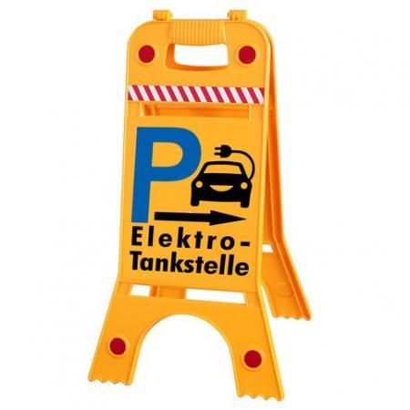 Warnaufsteller Dachaufsteller - P Elektro-Tankstelle - Gr. ca. 28 x 64 cm – 308555/5 beidseitige Beschriftung