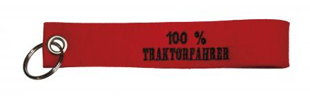 Filz-Schlüsselanhänger mit Stick 100% Traktorfahrer Gr. ca. 17x3cm 14138 rot