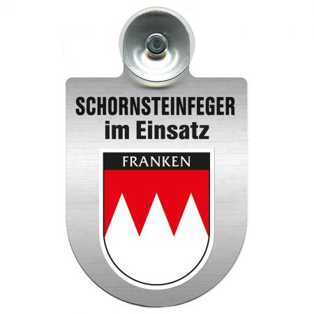 Einsatzschild Windschutzscheibe incl. Saugnapf - Schornsteinfeger im Einsatz - 309398-18 Region Franken