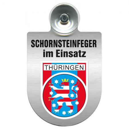 Einsatzschild Windschutzscheibe incl. Saugnapf - Schornsteinfeger im Einsatz - 309398-13 Region Thüringen