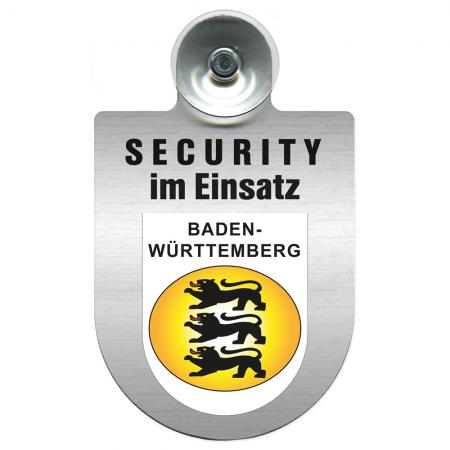 Einsatzschild Windschutzscheibe - Security im Einsatz - incl. Regionen nach Wahl - 309350 Region Baden-Württemberg