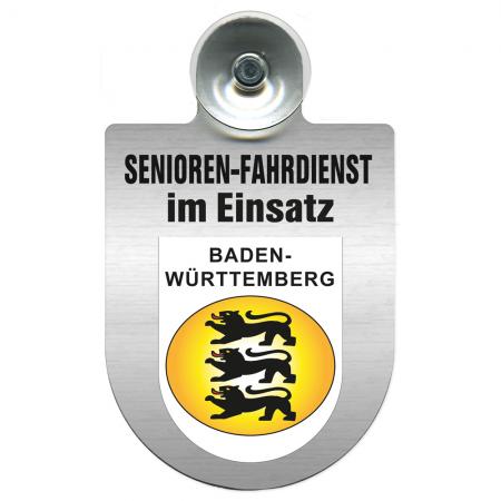 Einsatzschild Windschutzscheibe incl. Saugnapf - Senioren Fahrdienst im Einsatz - 309725 Region Baden-Württemberg