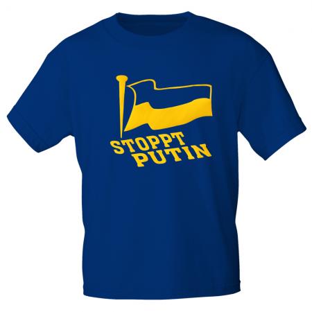 T-Shirt Unisex mit Print - UKRAINE - Royalblau Gr. S