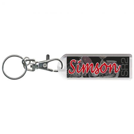 Karabiner-Schlüsselanhänger - SIMSON SR2 - Gr. ca. 6x2cm - 13221 - schwarz-rot