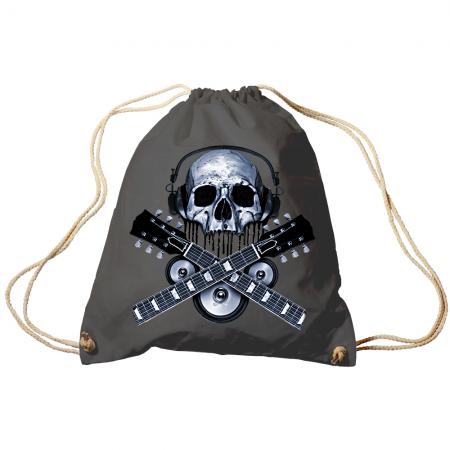 Trend-Bag Turnbeutel Sporttasche Rucksack mit Print - Skull Guitar - TB65308
