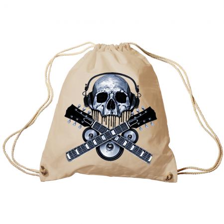 Trend-Bag Turnbeutel Sporttasche Rucksack mit Print - Skull Guitar - TB65308