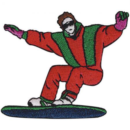 Aufnäher - Snowborder rot - 04689 - Gr. ca. 7 x 6 cm - Patches Stick Applikation