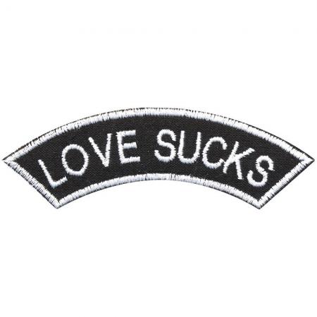 Aufnäher - Love Sucks - 00348 - Gr. ca. 9 x 2 cm - Patches Stick Applikation