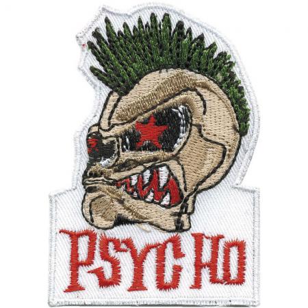 Aufnäher - Psycho - 01832 - Gr. ca. 8 x 5,5 cm - Patches Stick Applikation