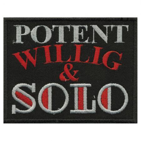 Aufnäher - Potent, Willig und Solo - 04429 - Gr. ca. 9,5 x 7,5 cm - Patches Stick Applikation
