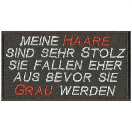 Aufnäher - Meine Haare sind... - 06056 - Gr. ca. 11 x 6 cm - Patches Stick Applikation