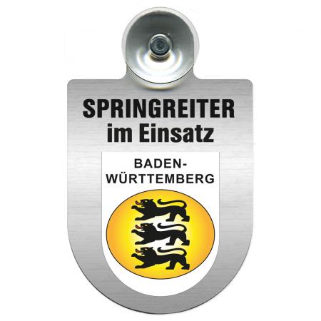 Einsatzschild Windschutzscheibe incl. Saugnapf - Springreiter im Einsatz - 309380-1 Region Baden-Württemberg