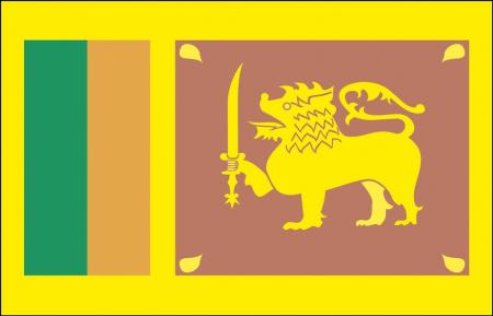 Stockländerfahne - Sri Lanka - Gr. ca. 40x30cm - 77155 - Schwenkfahne mit Holzstock, Länder-Flagge