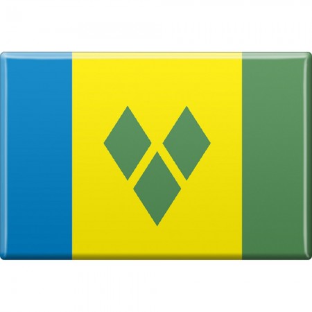 Kühlschrankmagnet - Länderflagge St.Vincent und Grenadinien - Gr.ca. 8x5,5 cm - 37829