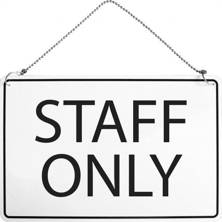 Hinweisschild incl. Kette - STAFF ONLY - Gr. ca. 30 x 20 cm - 309617