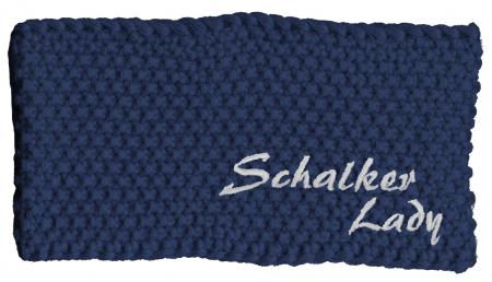 Stirnband im modischen Häkel- Style und Einstickung - Schalker Lady - 56443