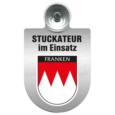 Einsatzschild Windschutzscheibe incl. Saugnapf - Stuckateur im Einsatz - 309747 - Region Franken