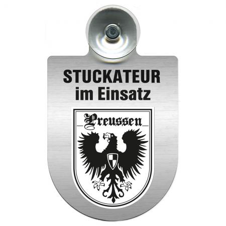 Einsatzschild Windschutzscheibe incl. Saugnapf - Stuckateur im Einsatz - 309747 - Region Preussen