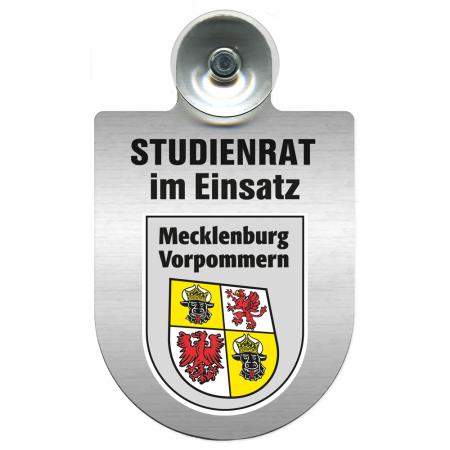 Einsatzschild mit Saugnapf - Studienrat im Einsatz - incl. Regionenwappen nach Wahl 393877