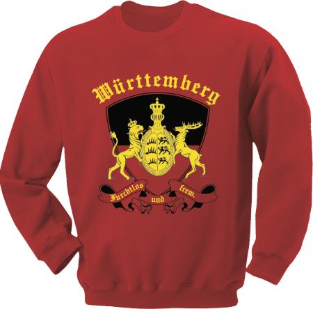 Sweatshirt mit Print - Württemberg Emblem - 09026 rot - XXL