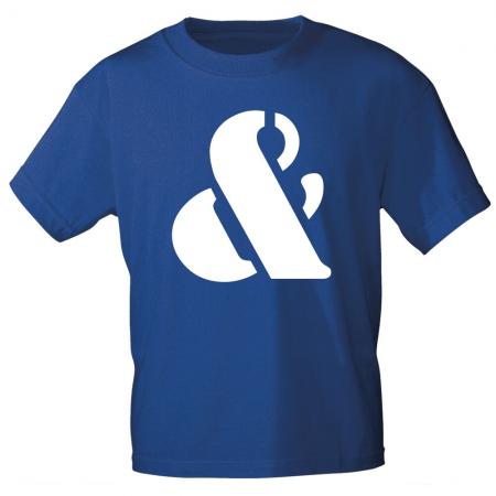 Kinder T-Shirt  mit Print Zeichen - & - 85130 Royalblau Gr. 110-164