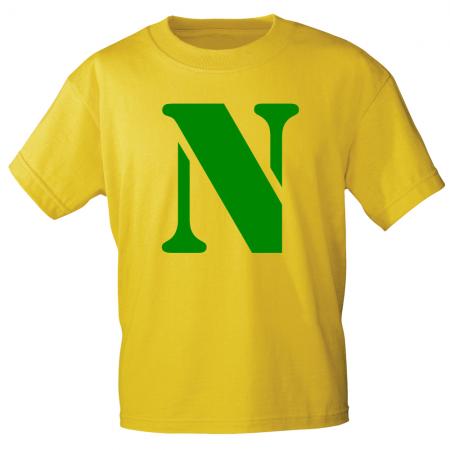 Marken T-Shirt mit Print Buchstabe - N - 85121 gelb Gr. S-3XL