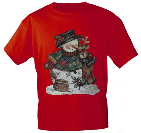 T-Shirt mit Print - Schneemann Snowman Rentier - 10417 - S-XXL