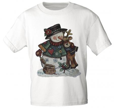 T-Shirt mit Print - Schneemann Snowman Rentier - 10417 - S-XXL