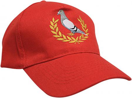 Baseballcap mit Einstickung - Taube Lorbeerkranz - TB674 rot