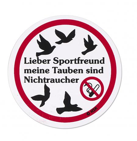 PVC-Aufkleber - Tauben sind Nichtraucher - Gr. ca. 5 cm - TB756