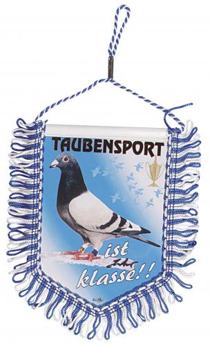 (TB913) Auto- Fan- Banner , Größe ca. 15 cm mit Motiv "Tauben"