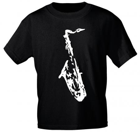 T-Shirt unisex mit Print - Saxophon -  von ROCK YOU MUSIC SHIRTS - 10390 schwarz - Gr. L