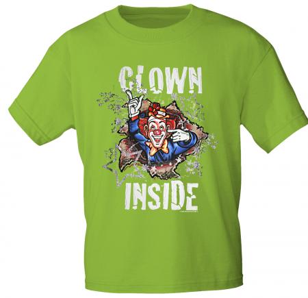 T-Shirt mit Print - Karneval - Clown Inside - 09523 - versch. Farben zur Wahl - Gr. S-2XL grün / M