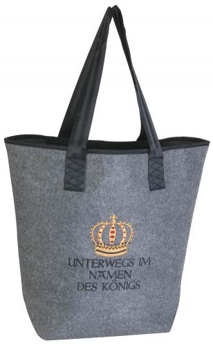 Filztasche mit Einstickung - UNTERWEGS IM NAMEN DES KÖNIGS - 26024 - Shopper Bag