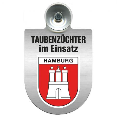 Einsatzschild Windschutzscheibe incl. Saugnapf - Taubenzüchter im Einsatz - 309385 Region Hamburg
