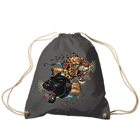 Trend-Bag Turnbeutel Sporttasche Rucksack mit Print - Leopard und Panther - TB12669