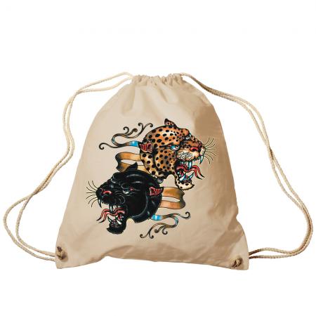 Trend-Bag Turnbeutel Sporttasche Rucksack mit Print - Leopard und Panther - TB12669
