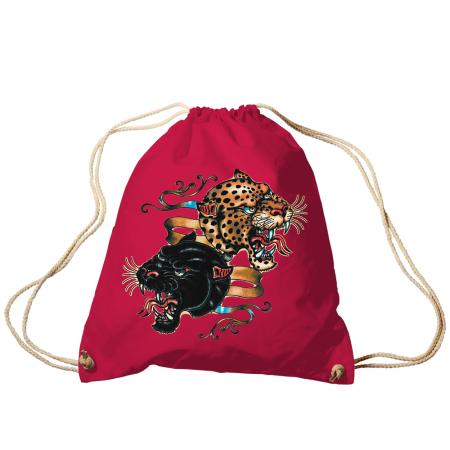 Trend-Bag Turnbeutel Sporttasche Rucksack mit Print - Leopard und Panther - TB12669