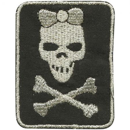 AUFNÄHER - Totenkopf - Girl - 01973 - Gr. ca. 5 x 7 cm - Patches Stick Applikation