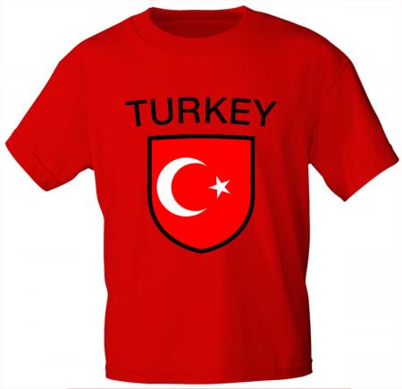 Kinder T-Shirt mit Print - Turkey - Türkei - 76164 - rot 98/104