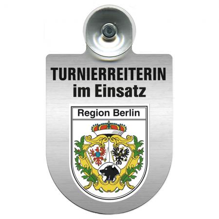 Einsatzschild mit Saugnapf Turnierreiterin im Einsatz 309478 Region Berlin