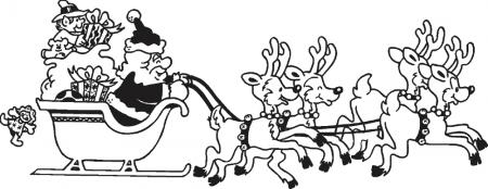 Wandtattoo Dekorfolie Weihnachtsmann mit Schlitten WD0807 -  verschiedene Farben zur Wahl