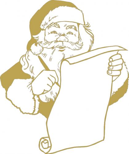 Wandtattoo Dekorfolie Weihnachtsmann WD0809 - verschiedene Farben und Größen zur Wahl