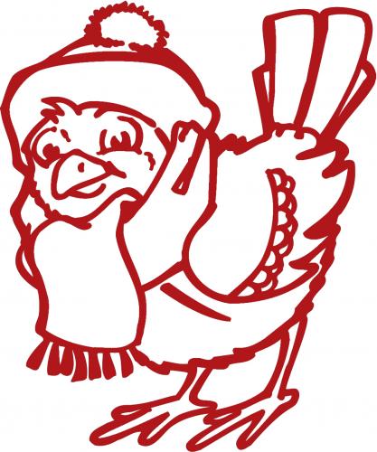 Wandtattoo Dekorfolie Weihnachten Vogel WD0817 - verschiedene Farben und Größen zur Wahl