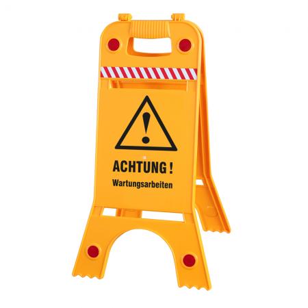 Warnaufsteller Dachaufsteller - Achtung - Wartungsarbeiten - Gr. ca. 28 x 64 cm - 308537/4 beidseitige Beschriftung