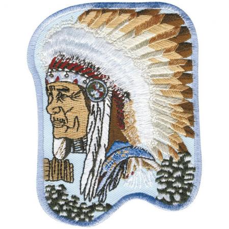 AUFNÄHER - Indianer Häuptling - 04500 - Gr. ca. 7 x 9,5 cm - Patches Stick Applikation