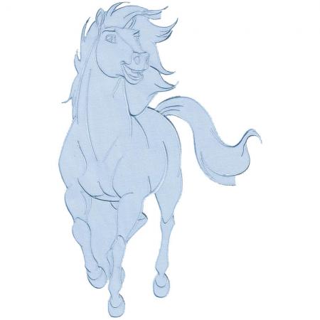 Aufnäher - Pferd hell - 08579 - Gr. ca. 22,5 x 35 cm - Patches Stick Applikation