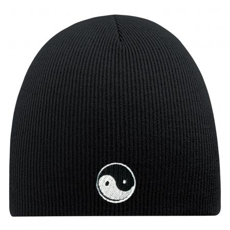Beanie Mütze Ying Yang 54893 Schwarz