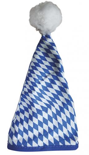 Zipfelmütze für Kuscheltier - bayrisches Rautendesign - 41665 blau-weiß - Gr. ca. 23 cm