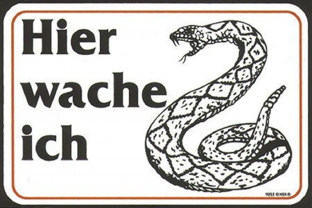 Warnschild - Hier wache ich - Schlange - 309053 - Gr. ca. 15 x 10 cm - Spaßschild Tiere